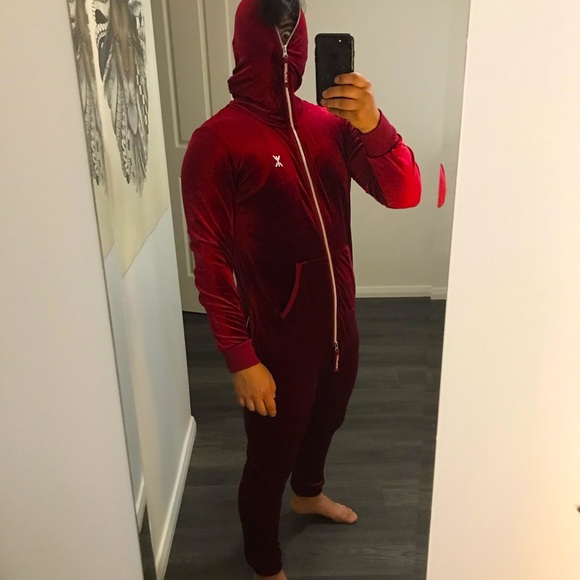 onepiece Pants - ONEPIECE original red velour onesie